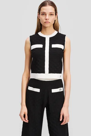 Karl Lagerfeld Stricktop Mit Kontrastierender Paspelierung, Frau, , Größe: XXS