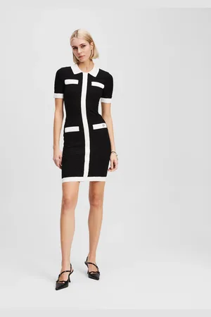 Karl Lagerfeld Polokleid Mit Kontrastierender Paspelierung, Frau, , Größe: XXS
