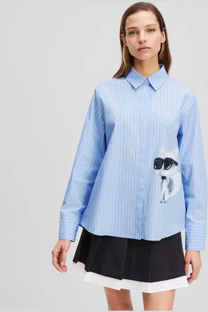Karl Lagerfeld Ikon Choupette Gestreiftes Hemd, Frau, , Größe: X38