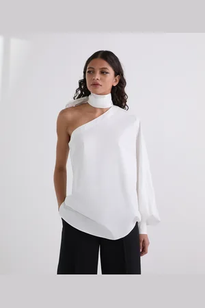 Karl Lagerfeld Hemd Mit Nur Einem Ärmel Und Schleifendetail, Frau, , Größe: X38