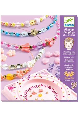 Djeco Haarreifen-Set m. Montageplatte - Jewels to Create - - One Size - Perlen