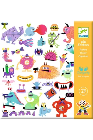 Djeco Stickers - 160 st. - Monster - - One Size - Sticker