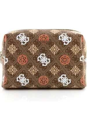 Guess Large Top Zip Kosmetiktasche Brown Multi