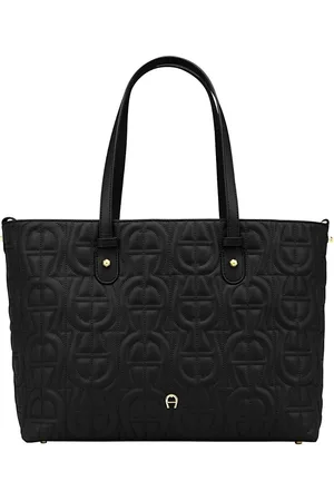 Aigner Diadora Logo Shopper L Black