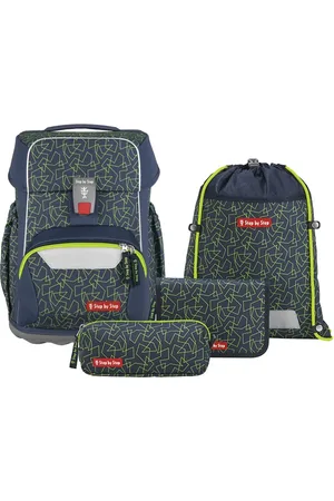 STEP BY STEP Basis Schulranzen-Set 4 tlg. Green Geometric