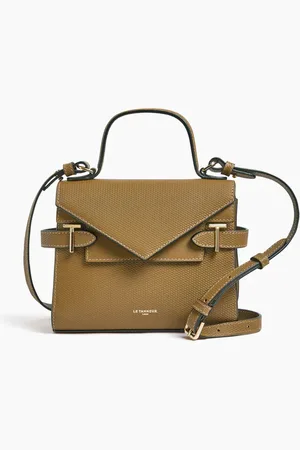Le Tanneur Kleine Handtasche mit Doppelklappe aus T-Signaturleder