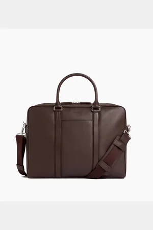 Le Tanneur 17" Charles Aktentasche aus genarbtem Leder großes Modell