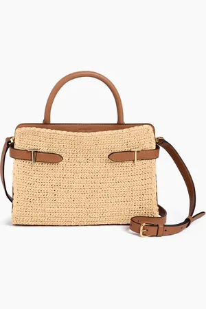 Le Tanneur Mittelgroße Handtasche Emie raffia-Effekt und glattes Leder