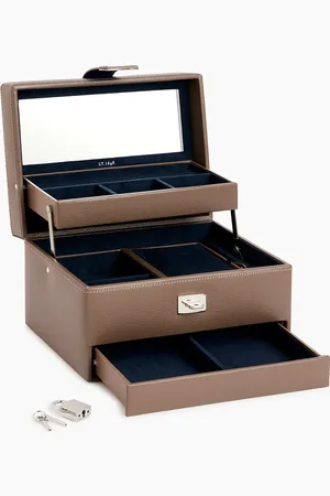 Le Tanneur Mittelgrosser schmuckkasten aus leder mit automatiköffnung