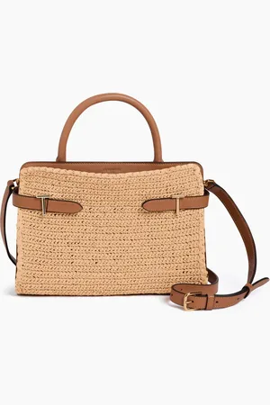 Le Tanneur Mittelgroße Handtasche Emie raffia-Effekt und glattes Leder