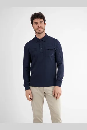 Lerros Longsleeve-Polo. gestreift