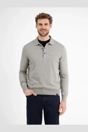 Lerros Langarm Strickpolo mit Wollanteil