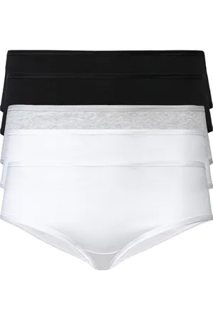 Esmara ® Damen Hipster, 5 Stück (XL(48/50), schwarz/hellgrau/weiß)