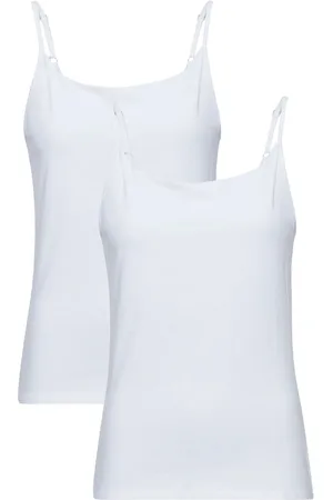 Mexx Damen Spaghettiträgerhemd 2er (S, weiß)