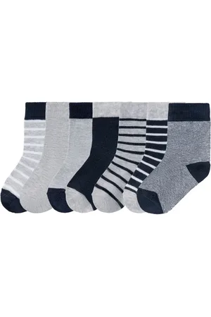 LUPILU ® Kleinkinder Socken (19-22, Streifen/grau/weiß/marine)