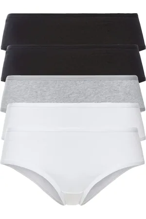 Esmara ® Damen Hipster 5er (XS(32/34), schwarz/grau/weiß)