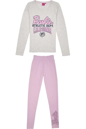 Barbie Damen Pyjama (S, grau/rosa)
