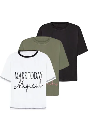 PEPPERTS! ® Kinder Mädchen T-Shirt 3er (134/140, schwarz/grau/weiß)