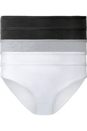 Esmara ® Damen Slip 5er (XL(48/50), schwarz/grau/weiß)