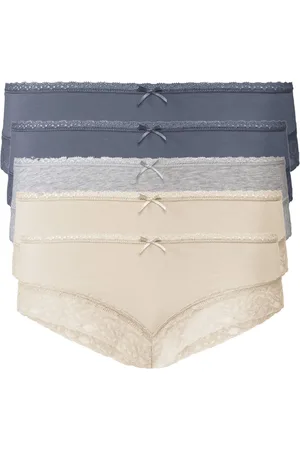Esmara ® Damen Hipster mit Spitze, 5 Stück (S(36/38), blau/ /beige)