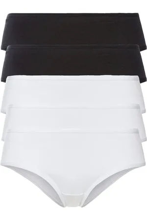 Esmara ® Damen Hipster 5er (XS(32/34), schwarz/weiß)