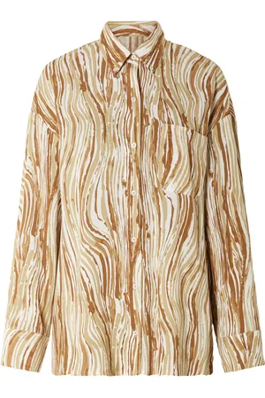 Esmara ® Damen Bluse Oversize (46, Muster weiß/ )