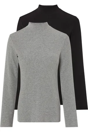 Esmara ® Damen Langarmshirt Rollkragen (L(44/46), /grau)