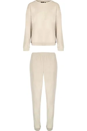 Mexx Damen Pyjama Fleece (M, weiß)
