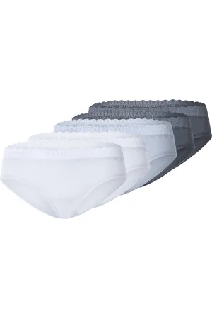Esmara ® Damen Hipster mit Spitze 5er (Blau/Weiß, M(40/42))