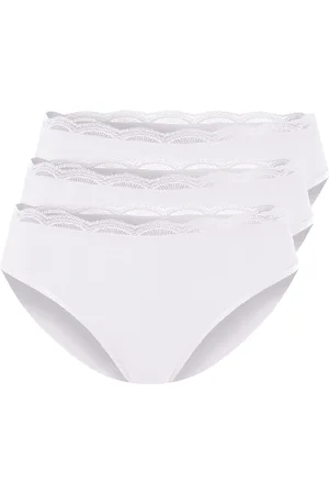 Esmara ® 3 Paar Damen Slips mit Spitze (L (44/46), weiß)