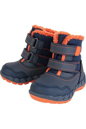 LUPILU ® Baby Schneestiefel mit Warmfutter (navy/orange, 23)