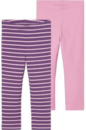 LUPILU ® Kleinkinder Mädchen Leggings; 2 Stück (98/104, rosa/Streifen)