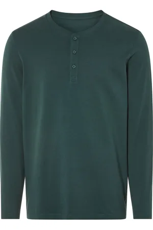 Livergy ® Herren Langarmshirt mit Knopfleiste (S(44/46), grün)