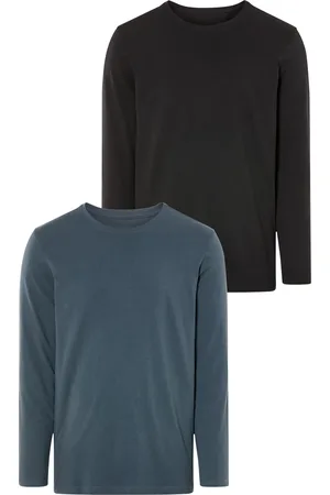 Livergy ® Herren Langarmshirt 2er (L(52/54), petrol/schwarz)