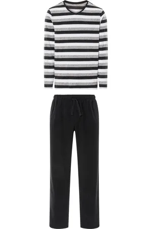 Livergy ® Herren Pyjama lang ( gestreift, XL (56/58))
