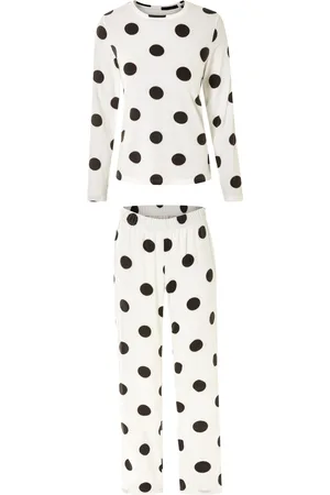 Esmara ® Damen Pyjama lang (weiß, XS (32/34))