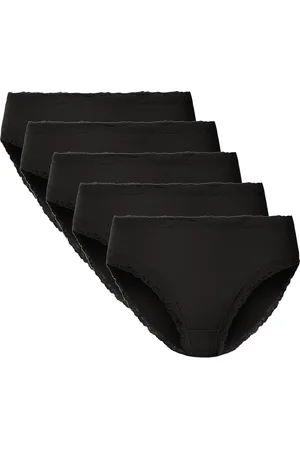 Esmara ® Damen Slip Rippe mit Spitze 5er ( , S(36/38))