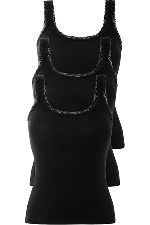 Esmara ® Damen Ripptop mit Spitze 3-Teilig (S (36/38), )