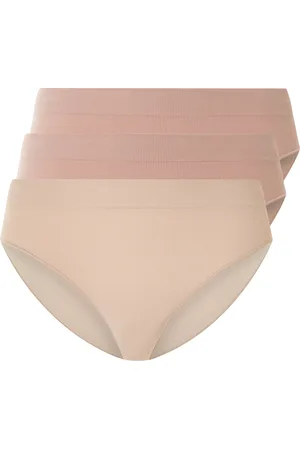 Esmara ® 3 Damen Slips aus Rippe Seamless (S (36/38), rosa/ )