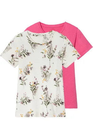 LUPILU ® Kleinkinder/Kinder T-Shirt, 2 Stück (134/140, pink/weiß)