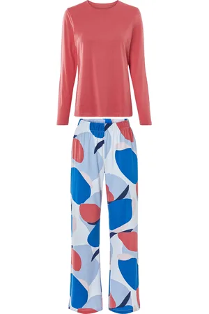Esmara ® Damen Pyjama lang (Rot, XS(32/34))
