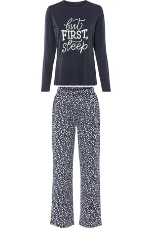 Esmara ® Damen Pyjama lang (navy, XS(32/34))