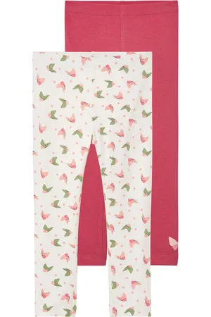 LUPILU ® Baby Kleinkinder Mädchen Leggings, 2 Stück (rot/rose, 86/92)