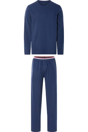 Livergy ® Herren Pyjama lang (navy, XL(56/58))