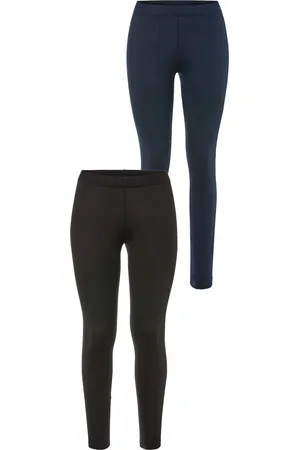 Esmara ® Damen Leggings, 2 Stück (XS(32/34), schwarz/dunkelblau)
