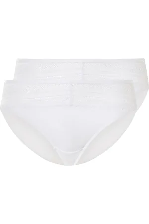 Esmara ® Damen Slip mit Spitze 2er (weiß, L(44/46))