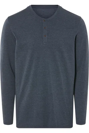 Livergy ® Herren Langarmshirt mit Knopfleiste (navy, M (48/50))