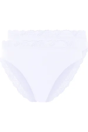 Esmara ® Damen Slip mit Spitze 2er (Weiß, L (44/46))