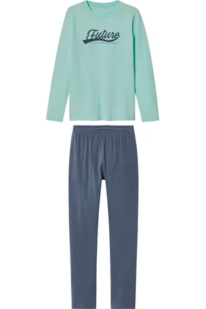 PEPPERTS! ® Kinder Jungen Pyjama (146/152, mint/navy)