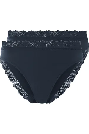 Esmara ® Damen Slip mit Spitze 2er (navy, M (40/42))